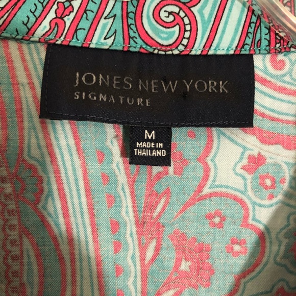 Womens jones New York signature tie front  button down shirt size medium - Picture 7 of 11